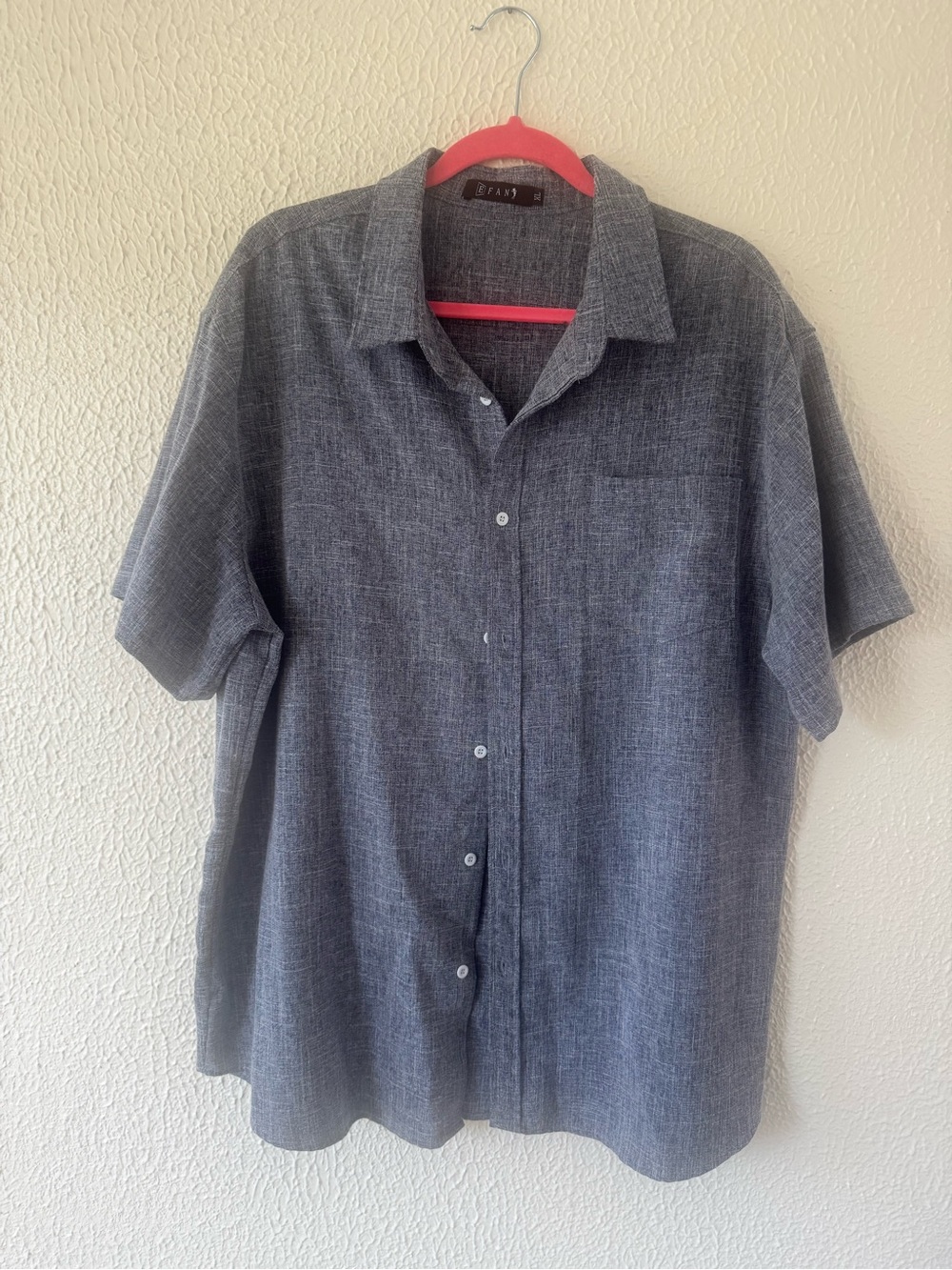 Men's Short-Sleeve Button-Down Shirt — Slate Gray by Efan